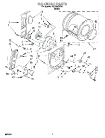 04 - Bulkhead parts for Whirlpool Dryer TGDL400BW2 from AppliancePartsPros.com