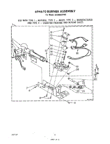 04 - 694670 Burner parts for Whirlpool Dryer LG3006XPW0 from AppliancePartsPros.com