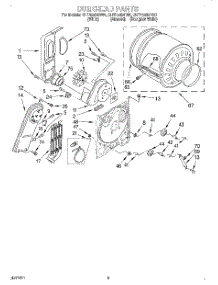 03 - Section parts for Whirlpool Dryer 3LER5434DN0 from AppliancePartsPros.com