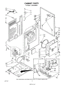 03 - Cabinet parts for Whirlpool Dryer LG4936XMW1 from AppliancePartsPros.com