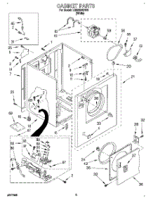02 - Cabinet parts for Whirlpool Dryer LGN3634DW0 from AppliancePartsPros.com