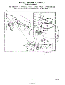 05 - 695502 Burner parts for Whirlpool Dryer LG4936XMW1 from AppliancePartsPros.com
