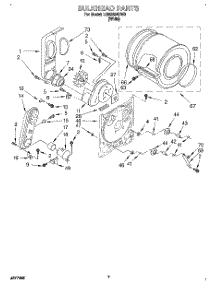 04 - Bulkhead parts for Whirlpool Dryer LGN3634DW0 from AppliancePartsPros.com