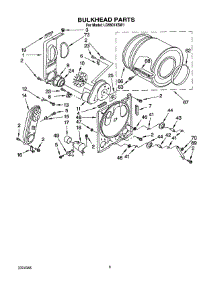 05 - Bulkhead parts for Whirlpool Dryer LG5601XSW1 from AppliancePartsPros.com
