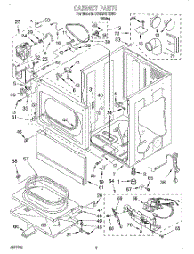 02 - Cabinet parts for Whirlpool Dryer CGW2791EW0 from AppliancePartsPros.com