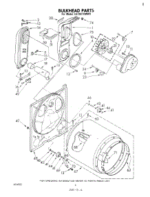 04 - Bulkhead parts for Whirlpool Dryer LG7681XMW0 from AppliancePartsPros.com