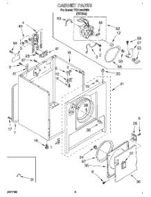 02 - Section parts for Whirlpool Dryer TEDL200BW0 from AppliancePartsPros.com