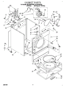 03 - Cabinet parts for Whirlpool Dryer 6LER5434BW0 from AppliancePartsPros.com