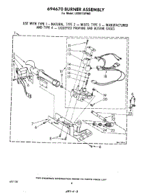 05 - 694670 Burner parts for Whirlpool Dryer LG5811XPW0 from AppliancePartsPros.com