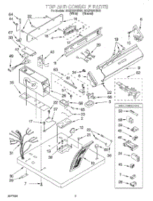 02 - Top And Console parts for Whirlpool Dryer 3CGP2951BN0 from AppliancePartsPros.com