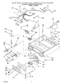 03 - Control Panel And Separator parts for Whirlpool Dryer 3CSP2761BW0 from AppliancePartsPros.com