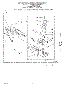 04 - 8318272 Burner Assembly parts for Whirlpool Dryer LGQ8857JT2 from AppliancePartsPros.com