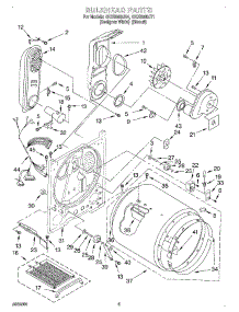 03 - Bulkhead parts for Whirlpool Dryer GGX9868JT1 from AppliancePartsPros.com