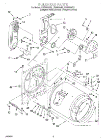 03 - Bulkhead parts for Whirlpool Dryer LGQ8858JT2 from AppliancePartsPros.com