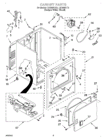 02 - Cabinet parts for Whirlpool Dryer LGQ8857JQ2 from AppliancePartsPros.com