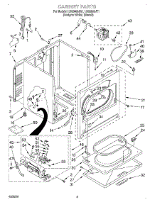 02 - Cabinet parts for Whirlpool Dryer LGQ8800JQ1 from AppliancePartsPros.com