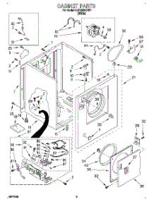 02 - Cabinet parts for Whirlpool Dryer LGR3624BW1 from AppliancePartsPros.com