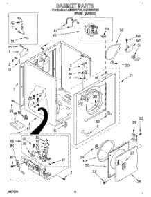 02 - Cabinet parts for Whirlpool Dryer LGR3624BW2 from AppliancePartsPros.com