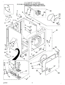 02 - Cabinet parts for Whirlpool Dryer LGR4634EW0 from AppliancePartsPros.com