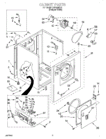 02 - Cabinet parts for Whirlpool Dryer LGR3624EQ1 from AppliancePartsPros.com