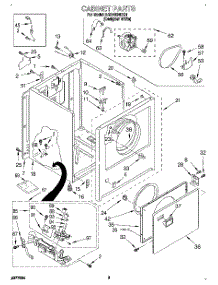 02 - Cabinet parts for Whirlpool Dryer LGR4634DQ1 from AppliancePartsPros.com