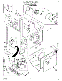 02 - Cabinet parts for Whirlpool Dryer LGR4634BQ0 from AppliancePartsPros.com
