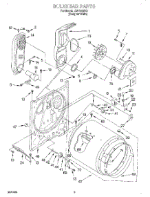 03 - Bulkhead parts for Whirlpool Dryer LGN1000HQ1 from AppliancePartsPros.com