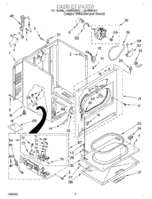 02 - Cabinet parts for Whirlpool Dryer LGQ8858HQ1 from AppliancePartsPros.com