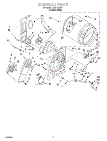 03 - Section parts for Whirlpool Dryer LEN1000HQ1 from AppliancePartsPros.com
