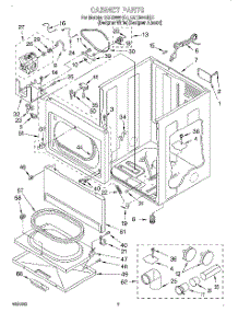 02 - Cabinet parts for Whirlpool Dryer GGC9858HZ1 from AppliancePartsPros.com