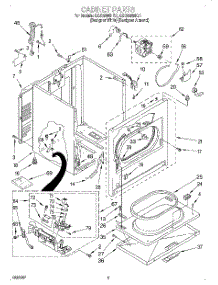 02 - Cabinet parts for Whirlpool Dryer GGQ8858HZ1 from AppliancePartsPros.com