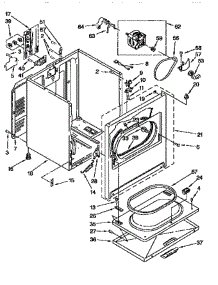 Cabinet parts for Whirlpool Dryer LER5636EZ01 from AppliancePartsPros.com