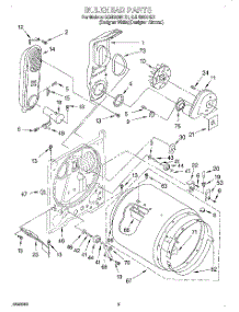 03 - Bulkhead parts for Whirlpool Dryer GGN2000HQ1 from AppliancePartsPros.com