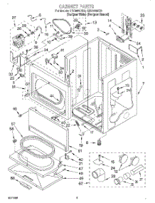 02 - Cabinet parts for Whirlpool Dryer GEC9858HZ0 from AppliancePartsPros.com