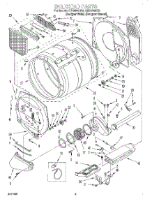 03 - Bulkhead parts for Whirlpool Dryer GEC9858HZ0 from AppliancePartsPros.com