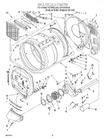 03 - Bulkhead parts for Whirlpool Dryer GGC9858HQ0 from AppliancePartsPros.com