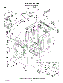 02 - Cabinet Parts parts for Whirlpool Dryer BSG17BVANA0 from AppliancePartsPros.com