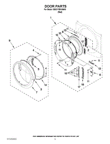 05 - Door Parts parts for Whirlpool Dryer BSG17BVANA0 from AppliancePartsPros.com