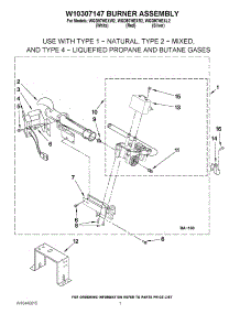 04 - W10307147 Burner Assembly parts for Whirlpool Dryer WGD97HEXL2 from AppliancePartsPros.com