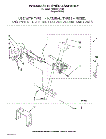 04 - W10336852 Burner Assembly parts for Whirlpool Dryer 7MWGD9014YQ1 from AppliancePartsPros.com