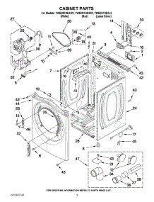 02 - Cabinet Parts parts for Whirlpool Dryer YWED97HEXR2 from AppliancePartsPros.com