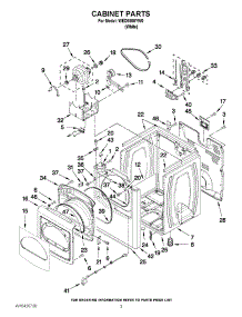 02 - Cabinet Parts parts for Whirlpool Dryer WED8600YW0 from AppliancePartsPros.com