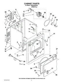 02 - Cabinet Parts parts for Whirlpool Dryer YWED5300VW0 from AppliancePartsPros.com