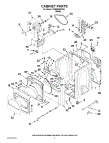 02 - Cabinet Parts parts for Whirlpool Dryer YWED8600YW0 from AppliancePartsPros.com