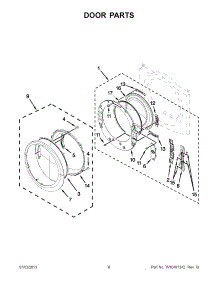 04 - Door Parts parts for Whirlpool Dryer WED94HEXR1 from AppliancePartsPros.com