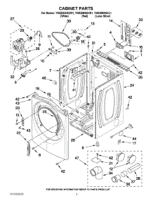 02 - Cabinet Parts parts for Whirlpool Dryer YWED95HEXW1 from AppliancePartsPros.com
