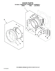 04 - Door Parts parts for Whirlpool Dryer YWED95HEXW1 from AppliancePartsPros.com