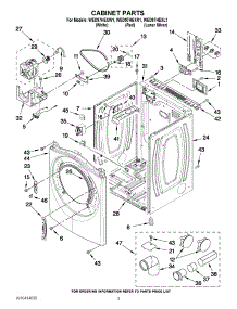 02 - Cabinet Parts parts for Whirlpool Dryer WED97HEXW1 from AppliancePartsPros.com
