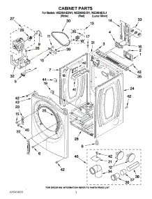02 - Cabinet Parts parts for Whirlpool Dryer WED95HEXW1 from AppliancePartsPros.com