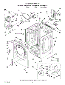 02 - Cabinet Parts parts for Whirlpool Dryer YWED94HEXL1 from AppliancePartsPros.com